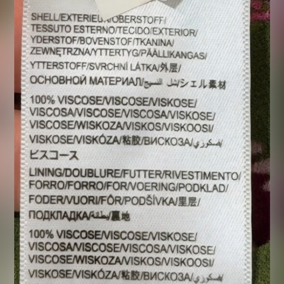 FARM Rio Vibrant Wild Jungle Sheer Dramatic Sleeve Pintuck Dress 100% Viscose XL - Picture 6 of 8